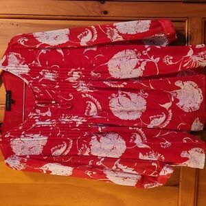 Red Floral Blouse